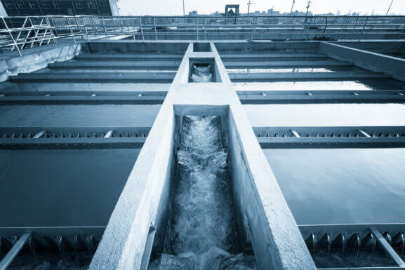Modern urban wastewater treatment plant