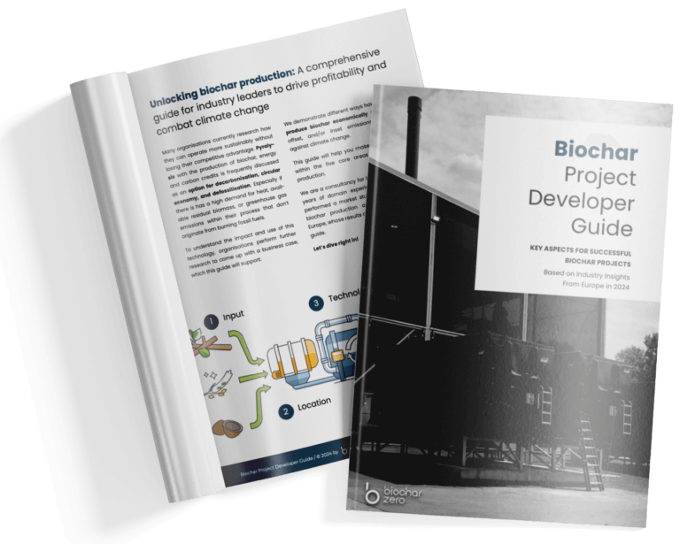 Cover and first page of biochar project developer guide