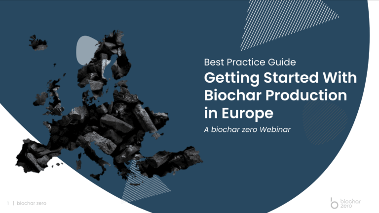 Cover of the 'Getting started with Biochar production in Europe' webinar